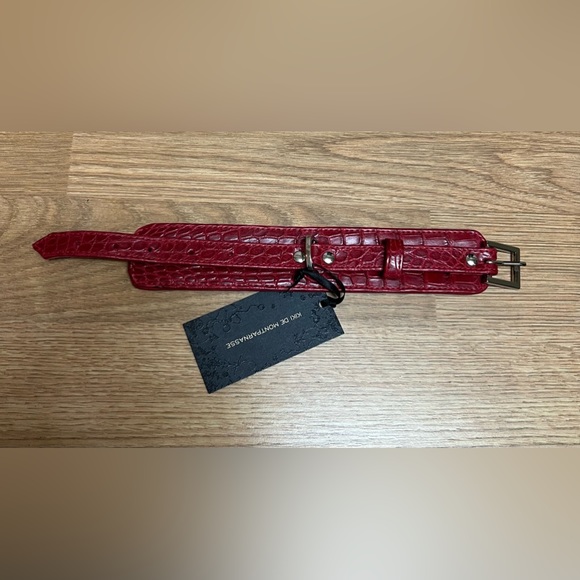 Kiki de Montparnasse ‘Attache Croc cuff’ lambskin leather in Red - Picture 5 of 6